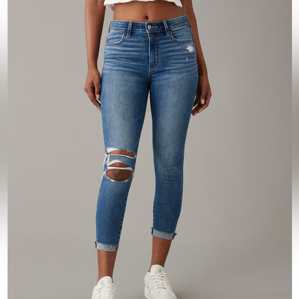 Women’s American Eagle Ripped High Waisted Jegging Crop
